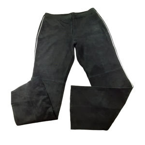 Vintage Willi Smith Womens Black Suede Leather High Waist Bootcut Pants 70s 12